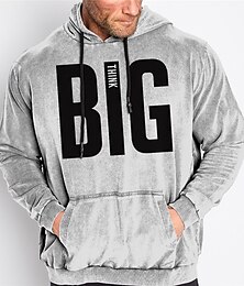 preiswerte -Herren Übergröße Pullover mit Kapuze Sweatshirt Groß und hoch 3D-Druck Mit Kapuze Tasche Langarm Frühling & Herbst Modisch Strassenmode Basic Komfortabel Arbeit Freizeitskleidung Oberteile