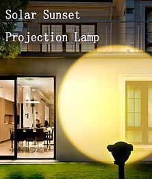 abordables -Focos solares para puesta de sol, luz para exteriores 2 en 1, luz de césped para paisaje, villa, jardín, parque, patio, luz de enchufe