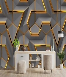 cheap -Cool Wallpapers Wall Mural 3D Wallpaper Geometric Abstracte Wall Sticker Covering Print Peel and Stick Removable PVC/Vinyl Material Self Adhesive/Adhesive Required Wall Decor for Living Room Bedroom
