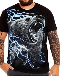 preiswerte -Herren Übergröße T Shirt Groß und hoch Graphic Rundhalsausschnitt Bedruckt Kurzarm Frühling Sommer Modisch Strassenmode Basic Komfortabel Casual Sport Oberteile