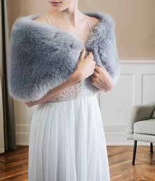 abordables -châles en fausse fourrure pour femmes, châles en fausse fourrure pure et élégante, châles de mariage sans manches avec couleur pure pour robe de mariée d'automne pour impressionner 2025