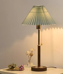 economico -lampada da tavolo a led 14.8 "tampone di tamburo a cono in tessuto di farina d'avena in legno nero opaco alto per soggiorno casa comodino casa