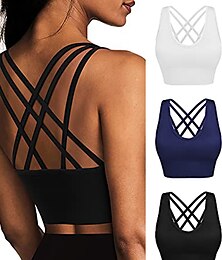 preiswerte -Sport-BHs für Damen, nahtloser Longline-Sport-BH mit hoher Stützwirkung für Damen im Set mit herausnehmbaren Polstern, Home-Outfits