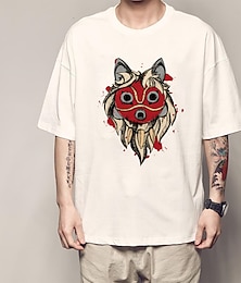 abordables -Princesse Mononoke san Manches Ajustées Anime Dessin Animé Animé Classique Style de rue Pour Couple Homme Femme Adulte Estampage à chaud