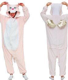 abordables -Adulte Pyjama Kigurumi Tenues de nuit Licorne Eléphant Personnage Combinaison de Pyjamas Déguisement drôle Flanelle Cosplay Pour Homme et Femme Carnaval Pyjamas Animale Dessin animé