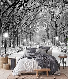 abordables -Papel pintado fresco naturaleza papel pintado mural de pared blanco y negro pelar y pegar material extraíble de PVC/vinilo autoadhesivo/adhesivo necesario decoración de pared mural de pared para sala