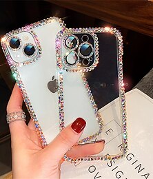 billiga -Mobilskal för iPhone 16e iPhone 15 Pro Max Plus iPhone 14 13 12 11 Pro Max Plus Kristallklart icke-gulnande stötabsorberande rhinestone silikongel
