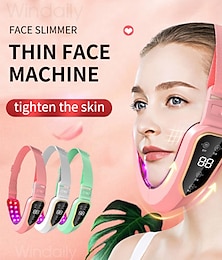 ieftine -dispozitiv de ridicare facială terapie cu fotoni cu led masaj cu vibrații pentru slăbire facială mașină cu centură de ridicare a obrajilor în formă de v pentru bărbia dublă