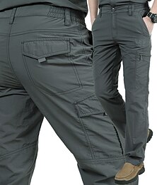 baratos -Homens Calças Cargo Calça cargo Calças Táticas Calças Tático Bolso multi 6 Bolso Tecido Secagem Rápida Exterior Comprimento total Diário Caminhada Casual Tático Preto Verde Tropa Micro-Elástica