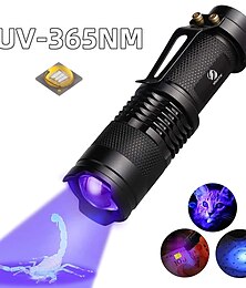 economico -torcia uv esterna 365nm luce ultravioletta con funzione zoom mini uv luce nera rilevatore di macchie di urina per animali domestici scorpione uso batteria aa portatile