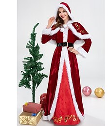 levne -Vánoční santa obleky Ježíšek Paní Klausová Šaty Pláštěnka Doplňky Dámské Vánoce Štědrý večer Maškarní Cosplay kostým Sladký Dospělí Párty Silvestr Šaty Pásek Pláštěnka