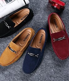 preiswerte -klassische marineblaue Wildleder-Loafer für Herren mit Metallbit-Detail – ideal für Business-Casual- und formelle Anlässe