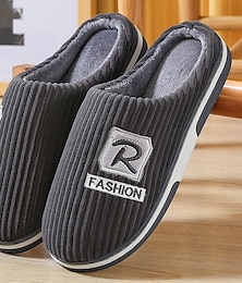 cheap -Men's Slippers & Flip-Flops Warm Slippers Fleece Slippers Casual Home Daily Elastic Fabric Warm Loafer Blue Coffee Gray Fall Winter