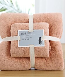 abordables -épais, doux&amp; Ensemble de serviettes de bain absorbantes pour salle de bain, serviette de bain à séchage rapide en microfibre en peluche, serviette de bain 1pc&amp; 1 essuie-mains, serviettes