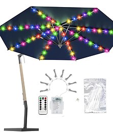 cheap -Patio Umbrella String Lights Outdoor 104 LEDs 16 Colors 4 Modes Battery Operated Cordless Umbrella Light Remote Control Waterproof Outdoor Pole Lights for Patio Umbrellas Camping Tents