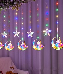 baratos -estrela de 3m &amp;Luzes de corda de cortina de led lunar, decorações de luzes de corda de cortina de natal para casa, eventos&amp; festa