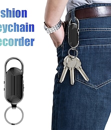 voordelige -Mini Keychain Voice Recorder Portable Digital Recording Listening Device 4GB to 32GB Rechargeable Voice Activated Recorde MP3 Player with Noise Reduction for Business Meeting Learning