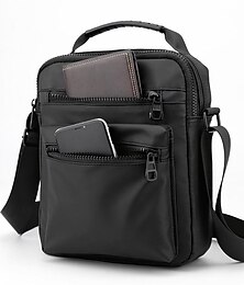 olcso -férfi fekete vízálló nylon crossbody táska több zsebbel - utazó válltáska útlevél és telefon tárolására