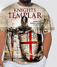 preiswerte -Herren Übergröße T Shirt Groß und hoch Graphic Rundhalsausschnitt Bedruckt Kurzarm Frühling Sommer Modisch Strassenmode Basic Komfortabel Casual Sport Oberteile
