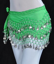 cheap -Belly Dance Hip Scarf Coin Beading Women's Training Chiffon / Ballroom