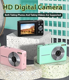 olcso -digitális fényképezőgép 1080p 44mp vlogging kamera lcd képernyővel 16x zoom kompakt hordozható mini újratölthető fényképezőgép ajándék diákoknak tinik felnőttek lányok fiúk