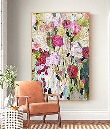 お買い得  -手作りの油絵キャンバス壁アート装飾現代の大きな花家の装飾のための圧延フレームレス未延伸絵画