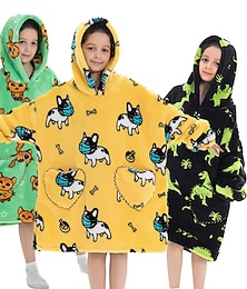 preiswerte -Karneval Charakter Übergroße Hoodie-Decke Tragbare Decke mit Tasche Hai Katze Dinosaurier Pyjamas-Einteiler Kigurumi-Pyjamas Für Kinder Erwachsene Männer und Frauen Jungen und Mädchen Karneval