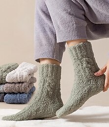 voordelige -fleece sokken push voor dames heren, warme zachte pluizige sokken dikke gezellige sok winter kerstsokken voor dames