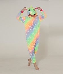 cheap -Adults' Kigurumi Pajamas Nightwear Giraffe Unicorn Zebra Character Onesie Pajamas Flannel Cosplay For Men and Women Carnival Animal Sleepwear Cartoon