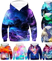 billiga -Barn Pojkar Huvtröja Tröja Lutning Långärmad Ficka Barn Top Ledigt Huvtröja Mode Dagligen Gul Rodnande Rosa Rubinrött Höst 7-13 år