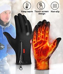 cheap -Winter Gloves Touch Screen Warm Gloves Cold Weather Windproof Cycling Driving Riding Bike Telefingers Thermal Gloves Non-Slip Silicone Gel Adjustable Full Finger Mittens