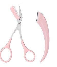 cheap -2Pack Eyebrow Shaping Tool Set Eyebrow Trimmer Scissors with Mini Comb Auxiliary Eyebrow Comb Scissors Eyebrow Trimmers Kit Eyebrow Trimming Tool for Man Woman