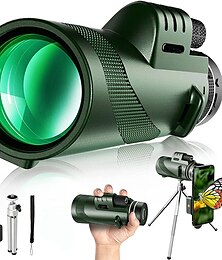 cheap -50x60 Monocular Telescope Phone Camera Waterproof Monocular Focus with Single Hand Clear Low Light Night Vision for Star Watching Ball Games Sightseeing Travel Camping Hiking Smartphone Adapter