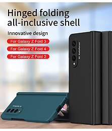 رخيصةأون -هاتف غطاء من أجل سامسونج جالاكسي Z فولد 7 Z Fold 5 Z Fold 4 Z Fold 3 Z Fold 2 أغطية قابلة للقلب إطار ممتص الصدمات قلب حماية كاملة للجسم لون سادة الكمبيوتر الشخصي