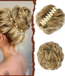 economico -sofeiyan clip di artiglio disordinato panino pezzo di capelli ondulati capelli ricci panino clip in artiglio chignon coda di cavallo posticci sintetico arruffato updo estensioni dei capelli scrunchie