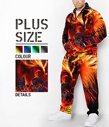 economico -Per uomo Grafico Fenice 2 pezzi Set di felpe 3D Felpa con Cappuccio Tuta Set taglie forti Manica Lunga Pantaloni lunghi Con Cappuccio Moda Designer Casual Quotidiano Sportivo Uscire Stampa 3D