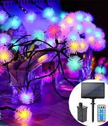 billiga -eldfluga maskros fairy string lights 10m-50m solar och plug-in dubbla ändamål utomhus vattentäta blommor string lights blommor kreativa string lights semesterljus utomhusfest semester solar eu sola us