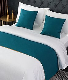 billige -bed runner sengetørklæde, dekorativt sengetørklæde til hjemmet hotel sengetæpper tørklæder beskyttelse moderne solid sengeløber til fodenden hjem soveværelse sengetøj dekoration