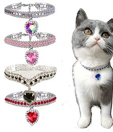 ieftine -2 buc perle colier pentru câine guler bling strasuri pisică guler de nuntă gulere de pisică gulere de pisică ajustabile pentru fetiță de câine mic accesorii guler de pisică