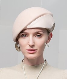 Недорогие -модные элегантные шапки из 100% шерсти/шелка однотонного цвета/атласный бант 1 шт. для особых случаев/вечерние/вечерние головные уборы