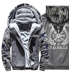 billige -Vikinger valhalla Hattetrøje Anime Ytterklær Animé Graphic Til Par Herre Dame Voksne Varmstempling Fritid / hverdag