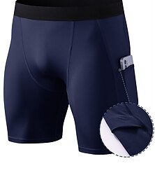 abordables -Hombre Pantalones Cortos Running Pantalones Cortos de Compresión con bolsillo para teléfono Capa base Exterior Deportivo Licra Control de barriga Levantamiento de tope Transpirable Yoga Aptitud