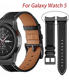 رخيصةأون -حزام إلى Samsung Galaxy Watch 7/6/5/4  40/44mm, Watch 5 Pro 45mm, Watch 6 Classic 43/47mm, Watch 4 Classic 42/46mm جلد طبيعي إستبدال حزام قابل للتعديل متنفس ضد الصدمات معصمه
