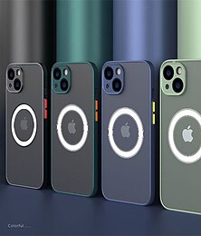 halpa -puhelin Etui Käyttötarkoitus iPhone 15 Pro Max Plus iPhone 14 13 12 11 Pro Max Plus X XR XS Takakuori Ohut kotelo Magsafen kanssa Läpinäkyvä Ultraohut Matta Frosted Yhtenäinen väri PC