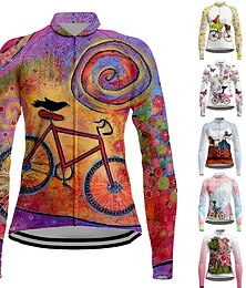 baratos -21Grams Mulheres Camisa para Ciclismo Manga Longa Moto Camisa / Roupas Para Esporte Blusas com 3 bolsos traseiros Ciclismo de Montanha Ciclismo de Estrada Respirável Pavio Humido Secagem Rápida Tiras