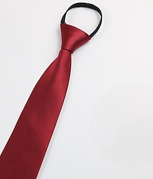 economico -cravatte basic uomo tinta unita nero rosso scuro rosso 2024