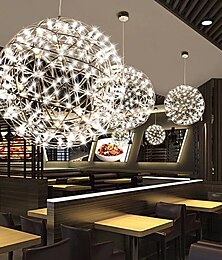 abordables -30 cm suspension led feux d'artifice led et étincelle boule plafonnier suspension globe métal finitions peintes 110-120v 220-240v