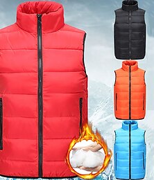economico -Per uomo Gilet da escursionismo imbottito Piumino trapuntato Senza maniche Soprabiti Trench Superiore Esterno Tenere al caldo Antivento Traspirante Asciugatura rapida Inverno Cotone Nylon Kong Lan