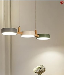 voordelige -led hanglamp modern hout 77cm snoer verstelbaar 3000-6000k 3-lichts hanglamp armatuur voor keuken eetkamer hotel kledingwinkel restaurant (lamp inbegrepen)