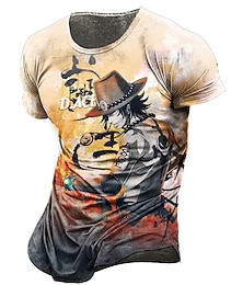 abordables -One Piece Portgas·D· As Manches Ajustées Anime Dessin Animé Animé 3D Classique Style de rue Pour Couple Homme Femme Adulte Impression 3D